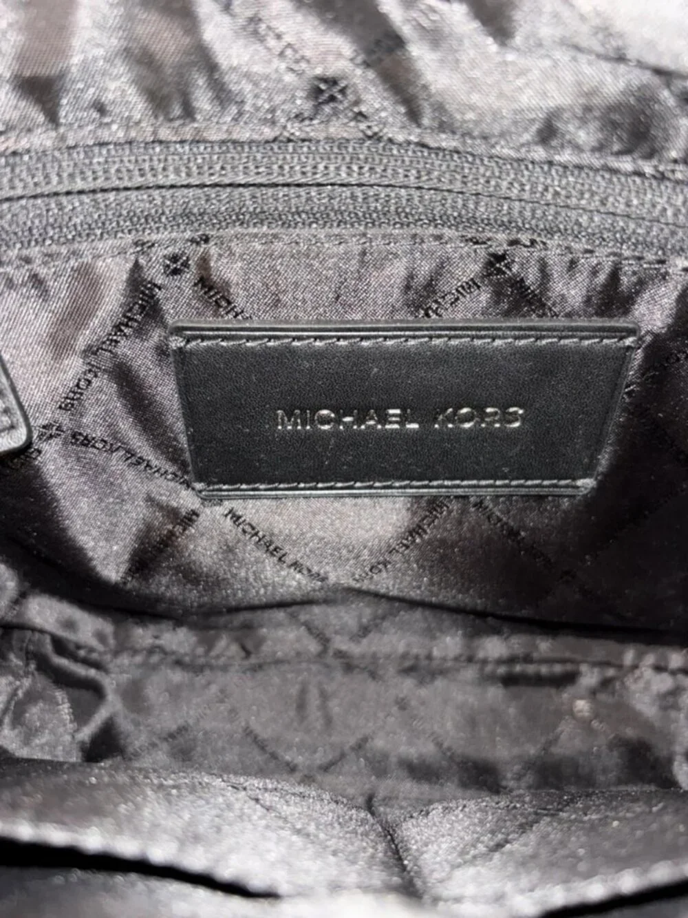 Michael Kors Black Logo Messenger Crossbody Bag Detachable Front Pouch